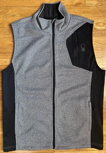 Spyder Thermal Vest Men’s Size M Heather Grey Mid Layer Zip-up NWT $99 MSRP - Picture 1 of 11