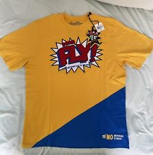 Born Fly T-Shirt Yellow & Blue Embroidered Sz XL