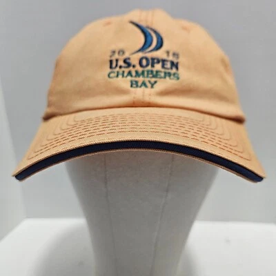 2015 年美国公开赛高尔夫帽 ~ 钱伯斯湾 ~ USGA 会员 ~ 背带 ~ 橙色 ~ 高尔夫 — 第 1/4 张图片