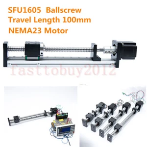Actuador de deslizamiento de etapa lineal Stroke 100 mm CNC SFU1605 tornillo de bola motor NEMA23 nuevo - Imagen 1 de 7
