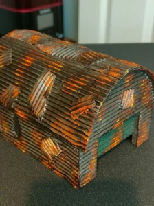 Rusty Workshop Hangar Quonset Hut with Lights Tabletop Scatter Terrain 40 TTRPG - Picture 1 of 8