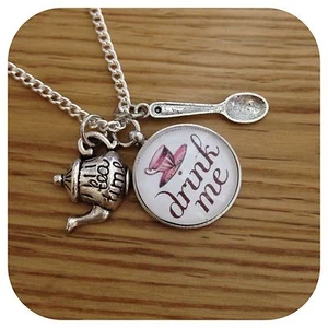 Collar Alicia en el País de las Maravillas Drink Me Tea Time Tea Party - Imagen 1 de 2