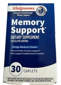 Walgreen Memory Support Supplement w/Ginkgo Biloba,230mg, 30 Caplets EXP 03/2026 - Picture 1 of 2