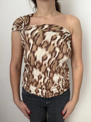 Blusa Top Estampado Serpiente Animal Just Cavalli Talla 42 Foto 1 de 4
