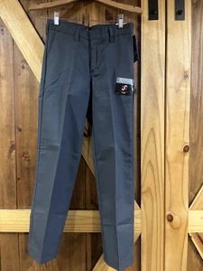 NWT Boys Dickies Gray Pants Flat Front Classic Fit Straight Leg 12 Regular - Picture 1 of 10