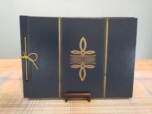 Album fotografico vintage Allegan vuoto 30 fogli 12"x14" doppio nero usato in ottime condizioni - Foto 1 di 6