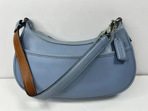 Coach Small Hampton Periwinkle Blue Leather Shoulder Bag #7593 - Picture 1 of 22