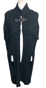 Philosophy Lorenzo Serafini Cable-Knit Cape Poncho Sweater Size 8 Luxury Preppy - Picture 1 of 7