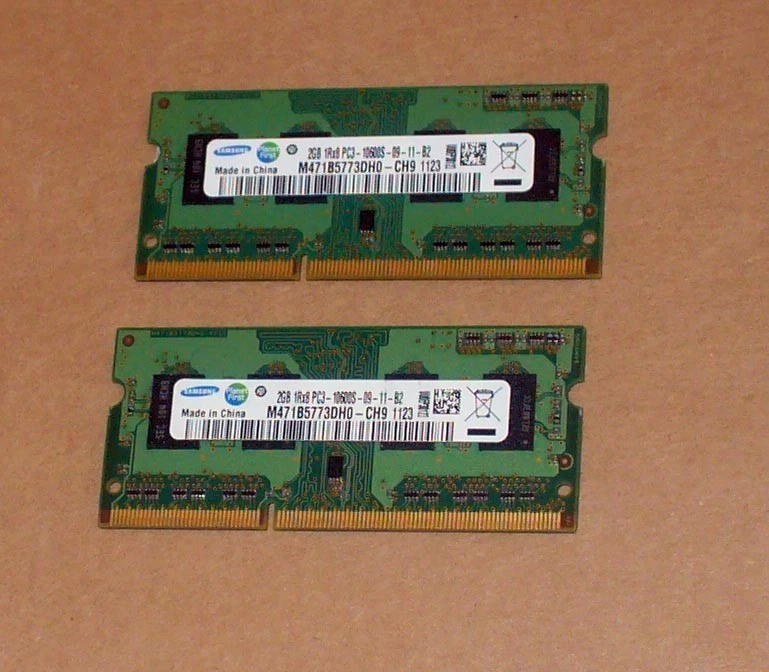 2 SODIMM DDR3 Samsung 4Go (2x2Go) PC3-10600S 1333MHz RAM - Photo 1/1