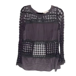 4 Love And Liberty Top Womens Medium Crochet Lace Tunic Blouse Johnny Was Boho - Picture 1 of 10
