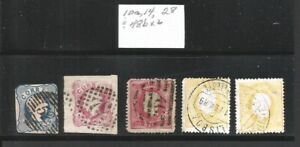 Portugal Small Lot of 5 Pre-1900 Used Stamps 10a,14,28 &48bx2