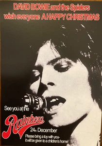 David Bowie concert poster - Live Rainbow Theatre 24th December 72 A2 size repro - Imagen 1 de 2