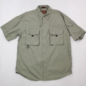 Vintage Browning Shirt Mens Large Green Safari Hunting Vented Caped Hiking - Picture 1 of 14