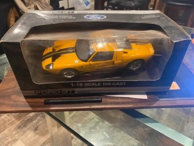 2002 Ford GT Concept Car - Yellow w/ Black Stripes 1/18 Diecast. Beanstalk 10020 - Image 1 of 3