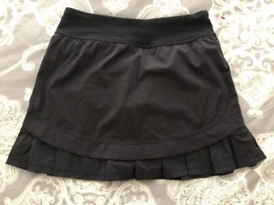 Ivivva By LULULEMON Lined Skirt Skort Pleated Ruffle Girls Size 12 Black - Picture 1 of 5