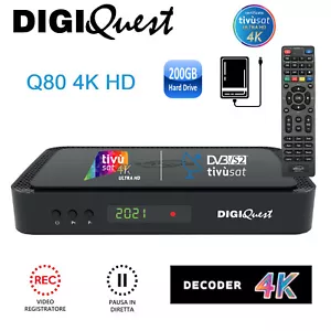 Digiquest Q80 COMBO UHD 4K USB PVR 200GB Tivusat Decodificador Italiano + Tarjeta ACTIVA - Imagen 1 de 12