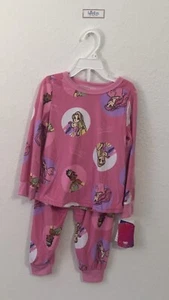DISNEY Pink Princess Print Long Sleeved Flame Resistant Pajamas Girls Size 6 - Picture 1 of 5