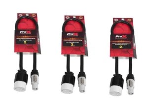 3 Cables Powercon Gray B to AC 3-Prong Edsion Female 2ft - 12 AWG by PROX - Picture 1 of 5