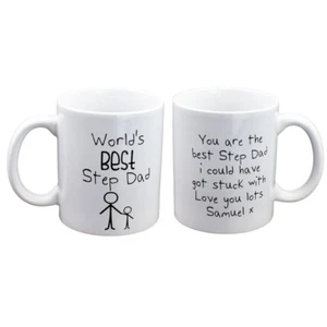 Personalised Worlds Best Step Dad Mug Fathers Day Birthday - XCMN273 - Picture 1 of 3