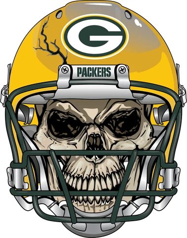 Green Bay Packers Skull Helmet Vinyl Decal / Sticker 10 sizes!! Tracking!! Cover