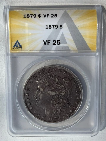 1879 Morgan Silver Dollar ANACS VF25 Cover