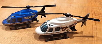 (2) Hot Wheels 1989 Unidad de seguimiento infrarrojo y helicóptero de policía S -- fundido a presión Foto 1 de 4