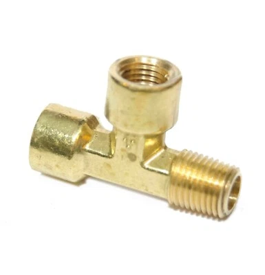 1/4 Npt Male Female Street Tee T Forged Brass Pipe Fitting Fuel Air Oil Gauge - Image 1 of 4
