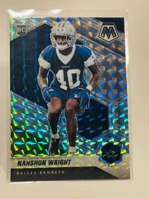 NAHSHON WRIGHT 2021 Panini Mosaic SILVER MOSAIC RC Rookie #349 Cowboys - Image 1 of 2