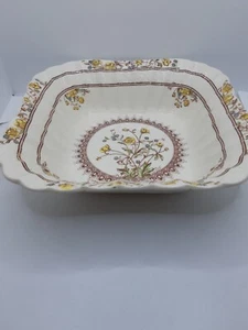 VINTAGE SPODE BUTTERCUP PATTERN SQUARE VEGETABLE BOWL DISH Old Mark - Picture 1 of 4