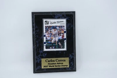 Carlos Correa Houston Astros 2017 World Series Champ Card Plaque - Image 1 of 4