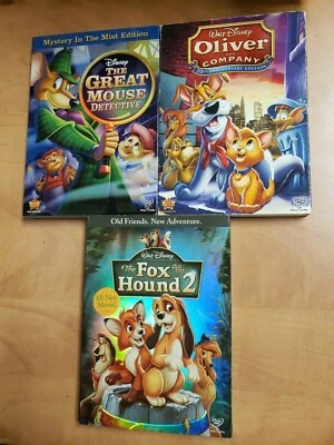 THE GREAT MOUSE DETECTIVE+ Oliver and Company+ Fox Hound 2 DVD Disney+ Slipcover - Image 1 of 4