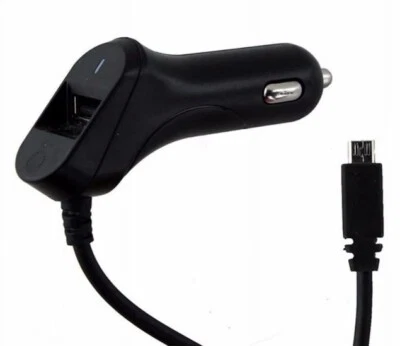 AT&T Universal Micro USB Car Charger with USB Port, Black - Image 1 of 4
