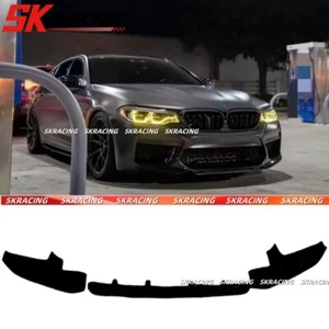 Se adapta a BMW F90 M5 2018-2020 NUEVO parachoques delantero negro brillante alerón labial divisor 3 piezas - Imagen 1 de 6