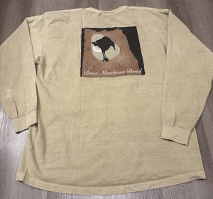 Vtg 2002 Dave Matthews Band Raven Long Sleeve T-Shirt Tan Adult XL Tour - Picture 1 of 4