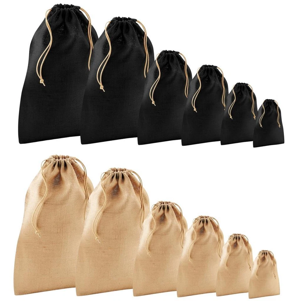 Jute Stuff Bags Plain Hessian Christmas Gift Craft Accessory Toy Storage Sack  - Image 1 of 4