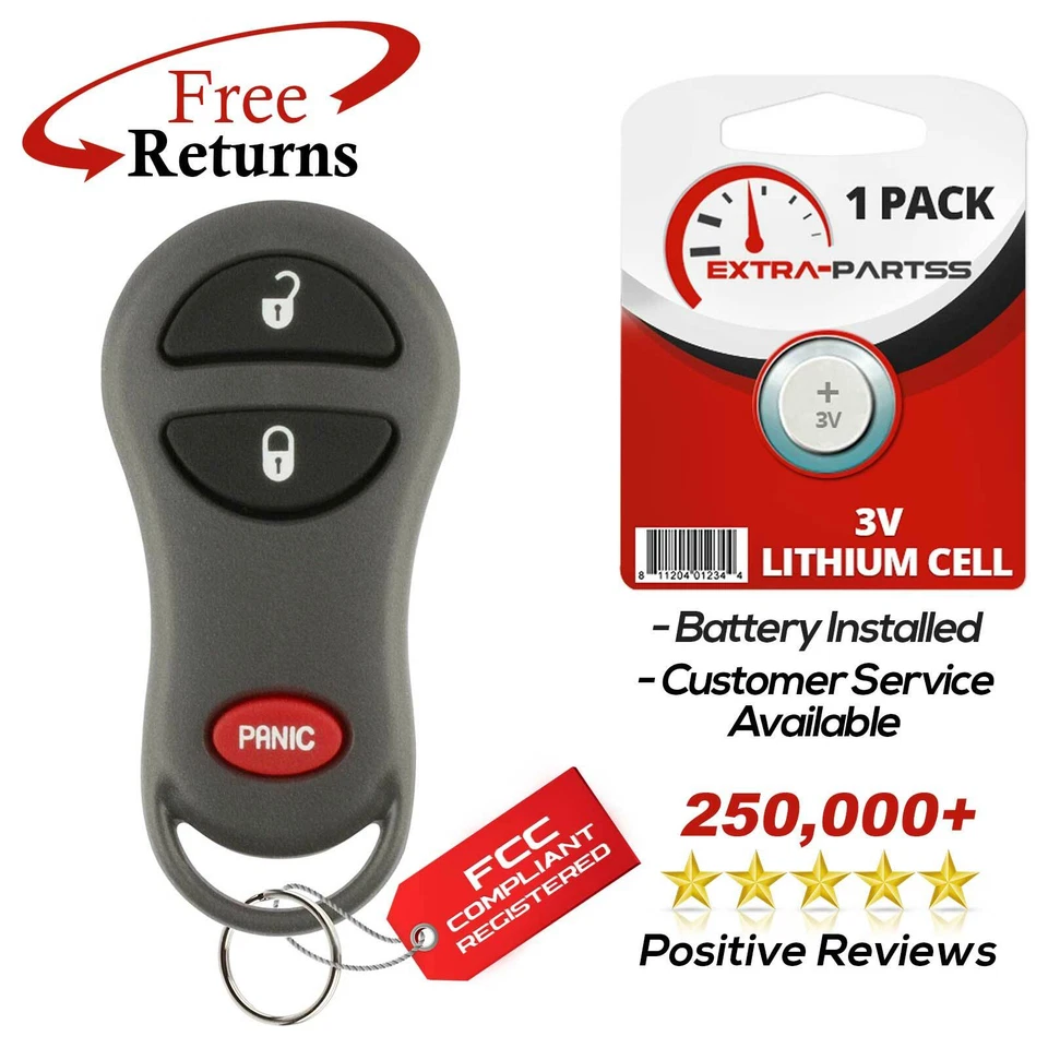 For 1999 2000 2001 Jeep Cherokee Keyless Entry Remote Car Key Fob Transmitter - Image 1 of 4