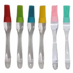 Spazzola per pasticceria testa setole silicone tondo stretto 9"L con manico acrilico - Foto 1 di 9
