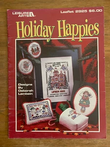 Holiday Happies, Leisure Arts Christmas Cross Stitch Leaflet LA 2925, 1997 - Foto 1 di 1
