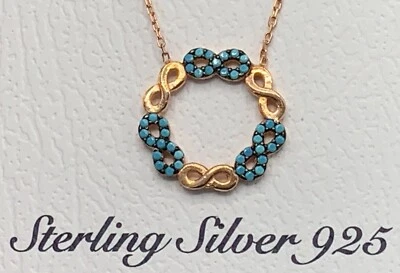 Kette  mit synth. Türkis Infinity 925er Silber - Bild 1 von 4