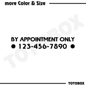 By Appointment Only with Tel or Web Decals Sticker Outdoor Door Window Decal - Picture 1 of 6