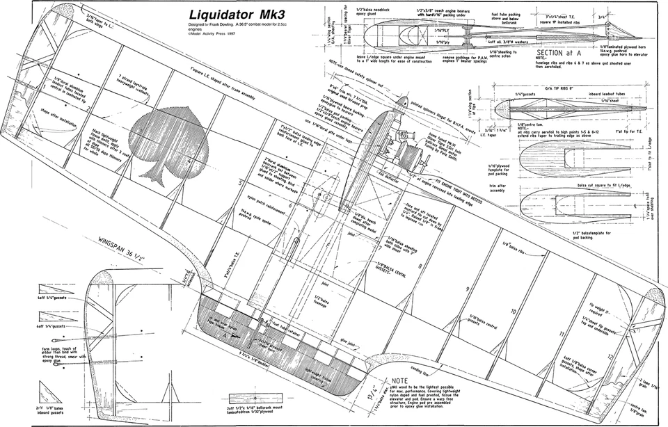 LIQUIDATOR MK3 classic control line combat model plan - Image 1 of 1