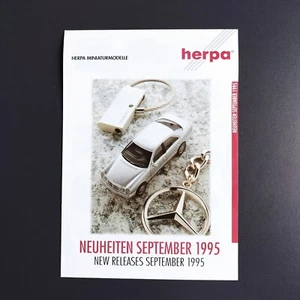 HERPA  toy cars and trucks German/ English  brochure / catalog  September  1995 - Picture 1 of 3