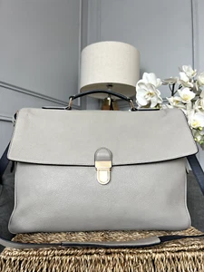 Smythson of Bond Street Bolso Cuero Cartera Laptop Maletín Oficina Trabajo Gris - Imagen 1 de 11