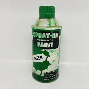 Vintage Belmont “SPRAY ON” decorator paint can Green Metal Cap holiday - Picture 1 of 3