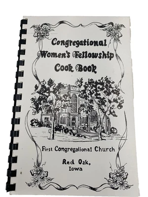 Congregational Womens Fellowship Cookbook Red Oak Iowa 1977 Church - Image 1 of 4