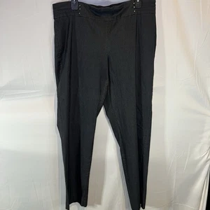 Pantalones para mujer JM Collection 18W negros de pierna recta cintura elástica pantalones tirar - Imagen 1 de 7