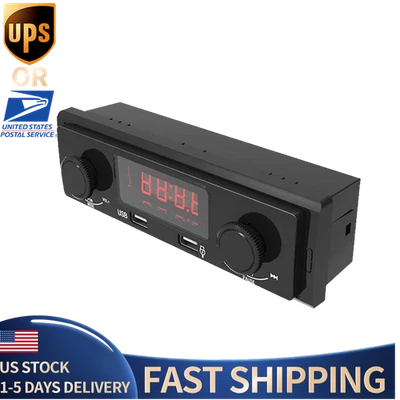 Bluetooth Car Stereo 1DIN Vintage FM Radio USB MP3 Receiver 12V/24V Universal - Image 1 of 4