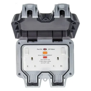 BG Electrical WP22ARCD, 2 Gang, 13 Amp RCD Outdoor Switched Socket - Picture 1 of 3