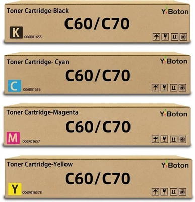 High Yield Toner Cartridge Set for Xerox C60 C70 Printer 4 Pack BCMY 006R01655 - Image 1 of 4