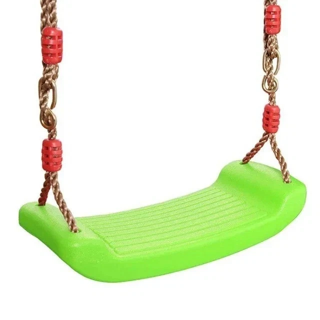 Plastic Garden Swing Kids Hanging Seat Toys with Height Adjustable Ropes Outdoor - Image 1 of 1